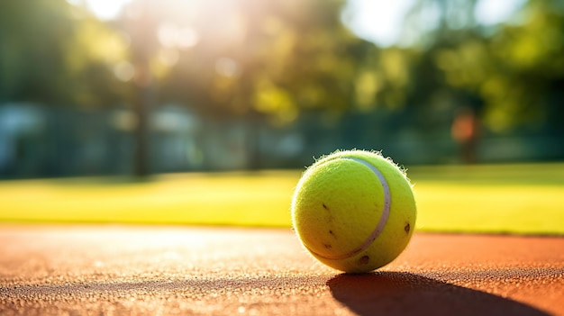 tennis ball on the tennis court