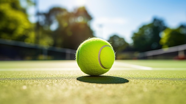 tennis ball on the tennis court