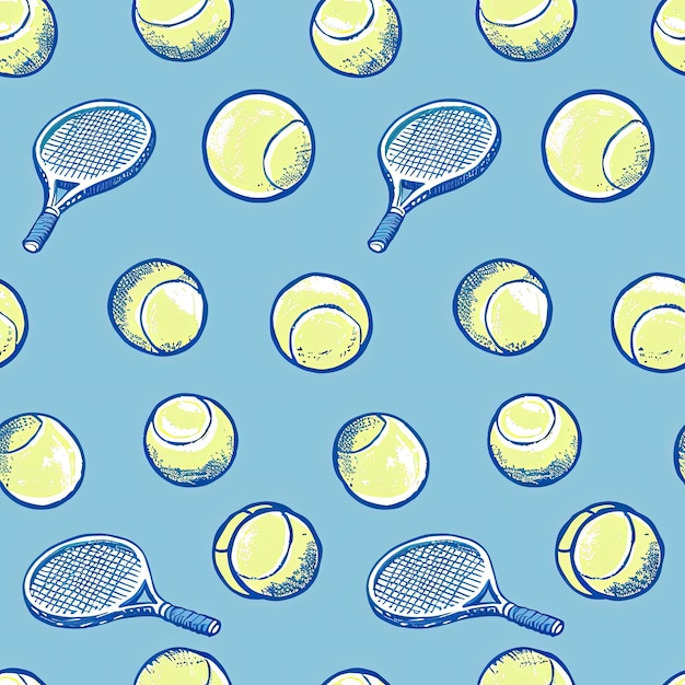 Photo tennis balls and tennis balls on a blue background