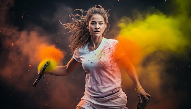 Tennis player editorial dynamic photography in action