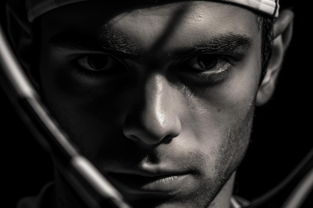 A tennis player39s intense gaze reflecting the focus and determination required for the sport