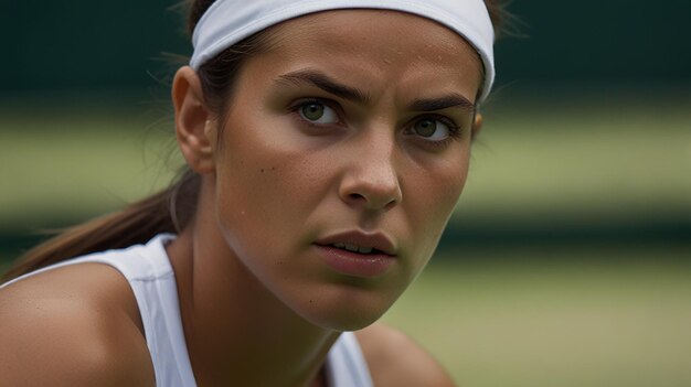 Photo tennis players serve powerful serve closeup detailed tennis action intense serve sports photog