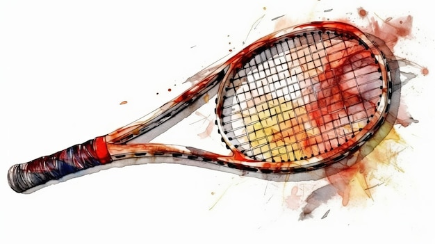 Tennis racket drawing Generative AI