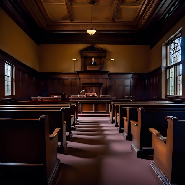 Tense Atmosphere in an Empty Courtroom