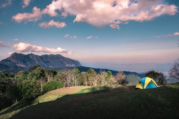 Tent camping with Mountain View