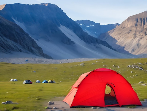 tent in the mountains