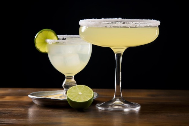 Tequila and lemon with cocktail margarita