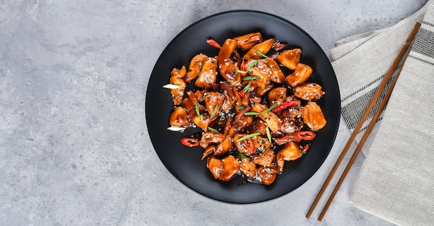  teriyaki chicken  with  sesame seeds. 