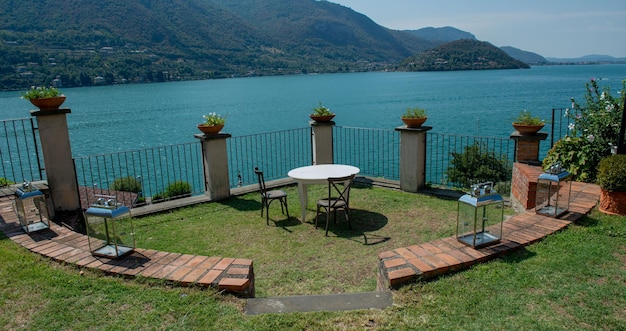 Terrace with lake view