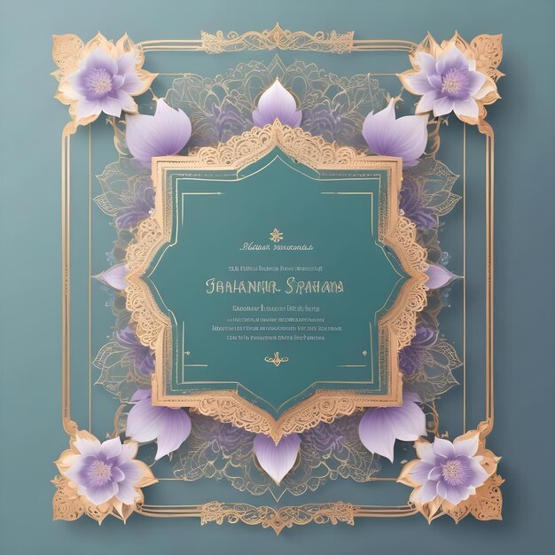 Photo terracotegolden luxurious wedding event and invitation card design