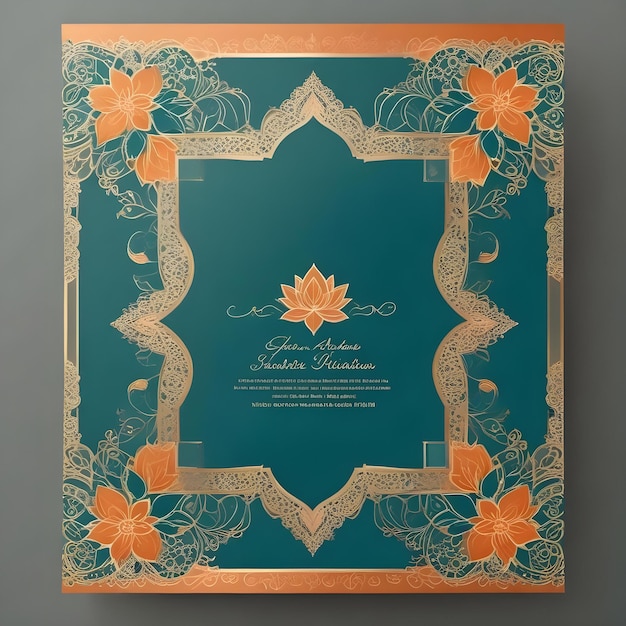 Photo terracotegolden luxurious wedding event and invitation card design