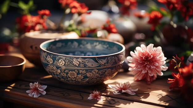 Terracotta bowl with designing pattern