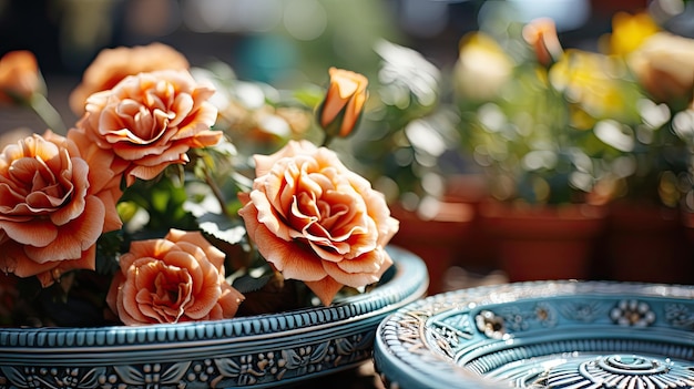 Terracotta bowl with designing pattern