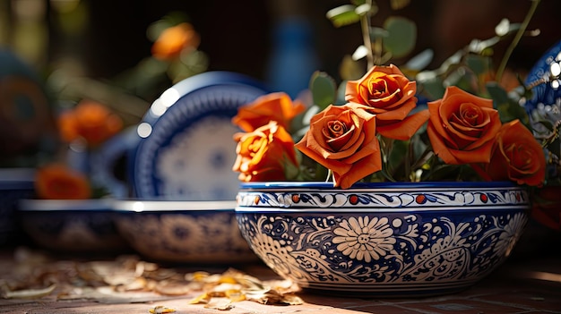 Terracotta bowl with designing pattern