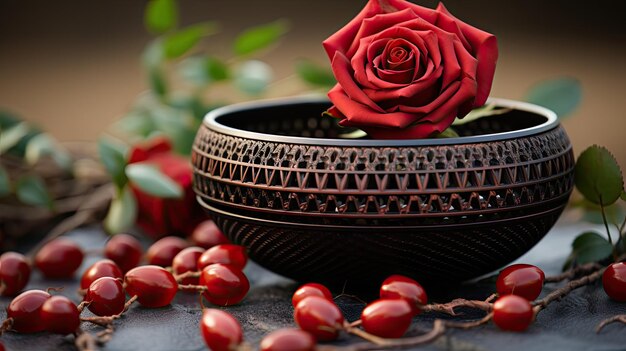 Terracotta bowl with designing pattern