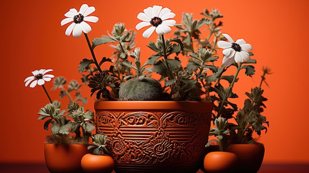 Terracotta bowl with designing pattern