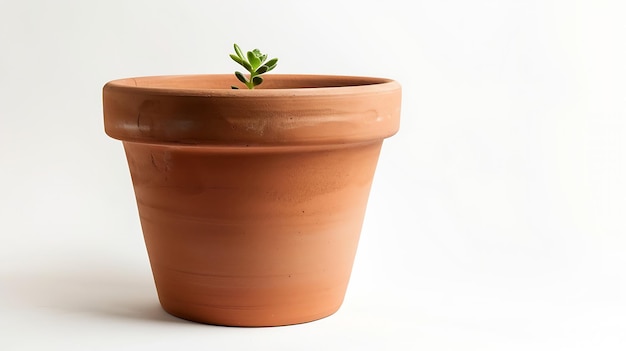 Photo terracotta plant pot isolated on white background generative ai