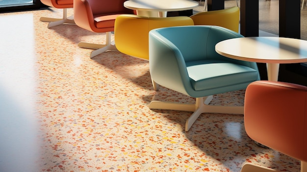 Photo terrazzo tones vibrant terrazzo patterns and whimsical textures create trendy decor