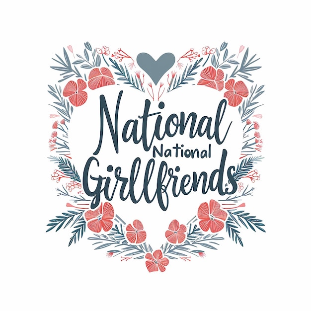 Photo text bearing national girlfriends day typography