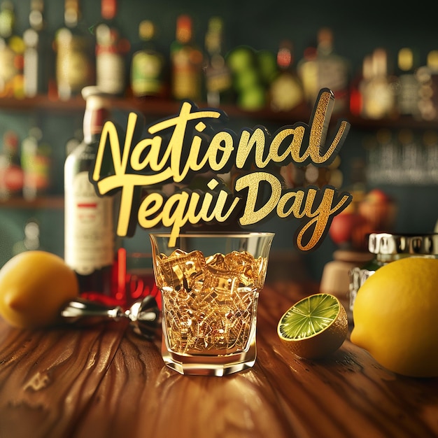 text bearing National Tequila Day typography logo