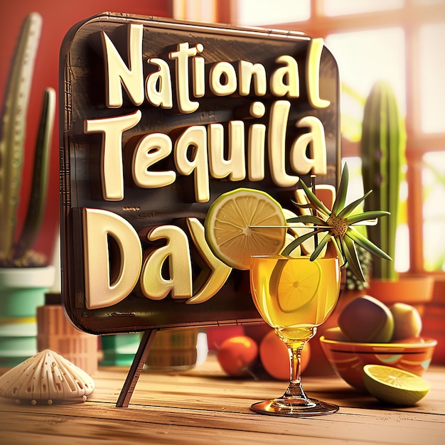 text bearing National Tequila Day typography logo