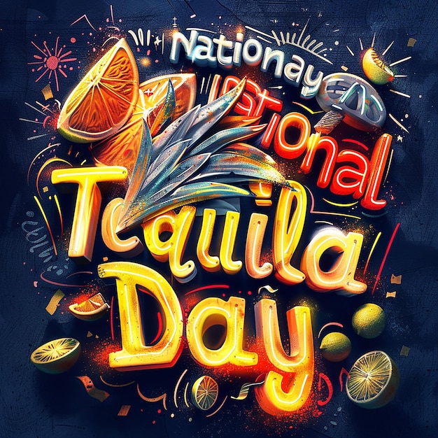 text bearing National Tequila Day typography logo