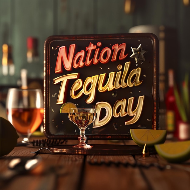 text bearing National Tequila Day typography logo