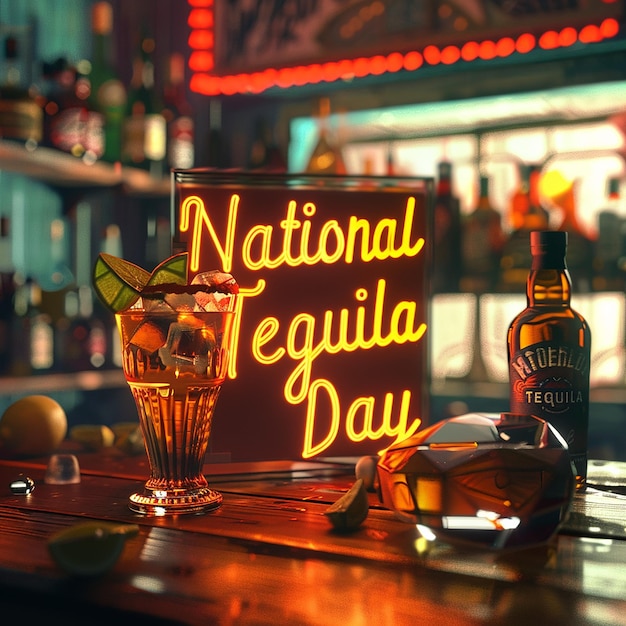 text bearing National Tequila Day typography logo