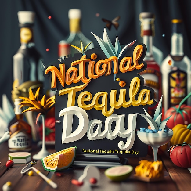 text bearing National Tequila Day typography logo