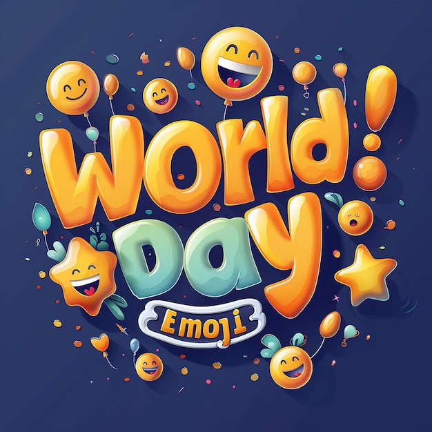 text bearing World Emoji Day typography logo