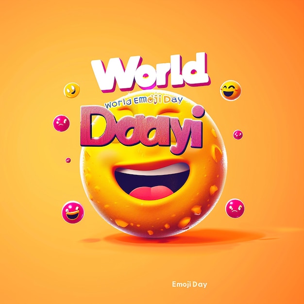 text bearing World Emoji Day typography logo