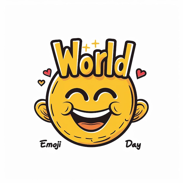 text bearing World Emoji Day typography logo