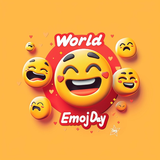 text bearing World Emoji Day typography logo