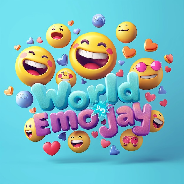 text bearing World Emoji Day typography logo