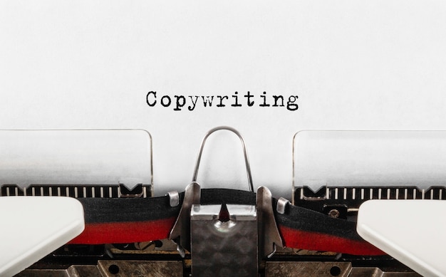 Text Copywriting typed on retro typewriter