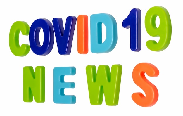 Text COVID19 NEWS on a white background