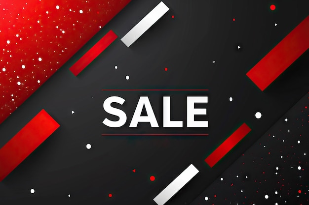 Photo text graphics in red black carmine logo design feature a vibrant color scheme emphasizing the sale message a bold and colorful brand statement