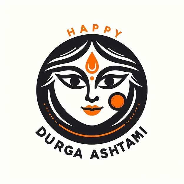 Photo text happy durga pujavectors simple white background logo