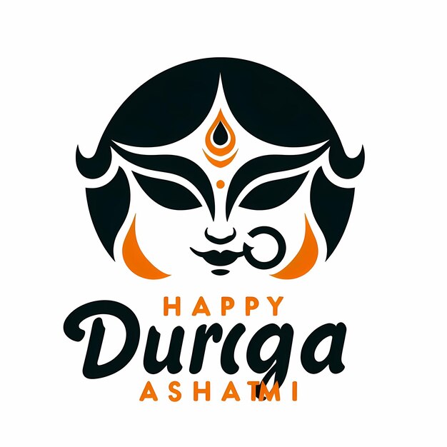 Photo text happy durga pujavectors simple white background logo