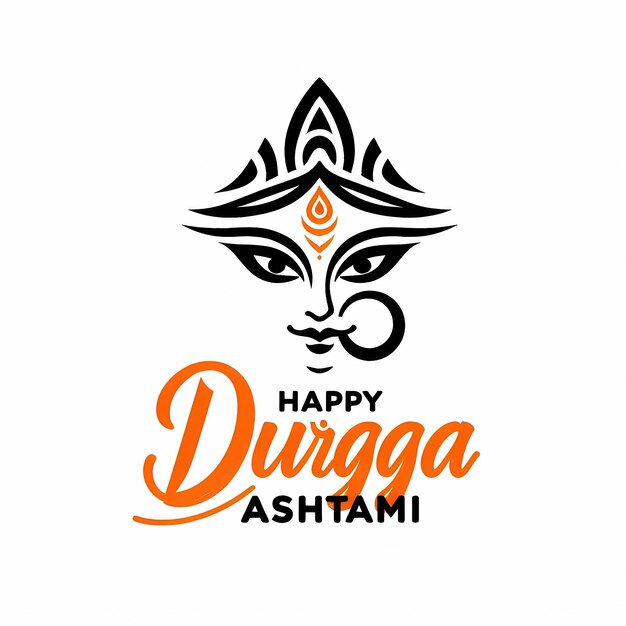 Photo text happy durga pujavectors simple white background logo