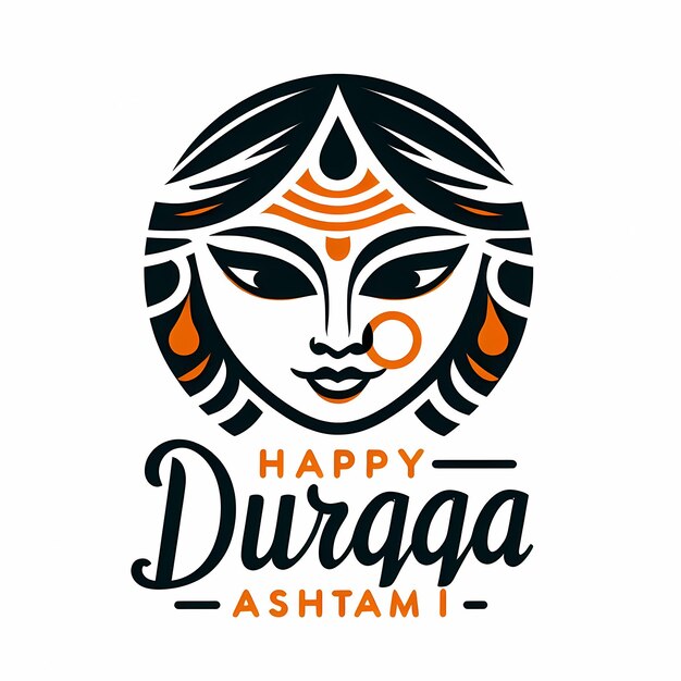 Photo text happy durga pujavectors simple white background logo