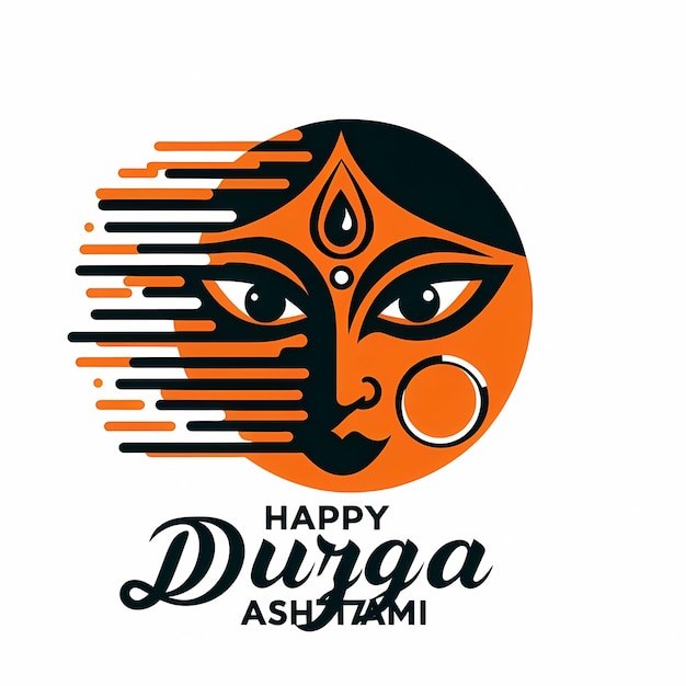 Photo text happy durga pujavectors simple white background logo