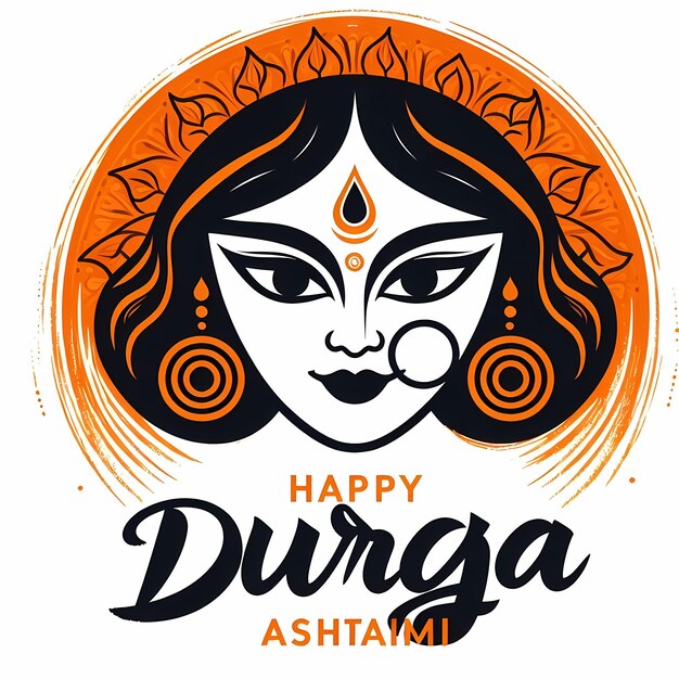 Photo text happy durga pujavectors simple white background logo