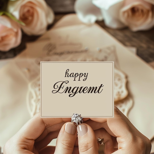 Photo text happy engagement ecard design