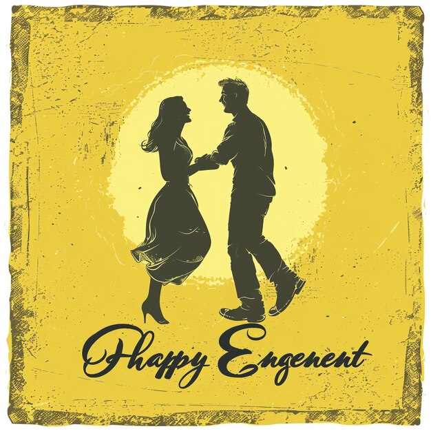 Photo text happy engagement ecard design