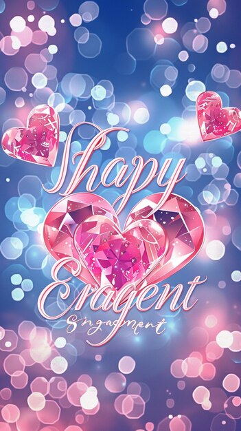 text happy Engagement ECard design