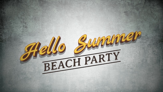 Text Hello Summer on grunge summer background