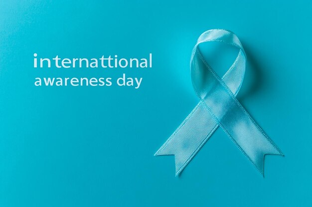 the text international stuttering awareness day and an aquamarine awareness ribbon supporting those who stutter on an aquamarine background