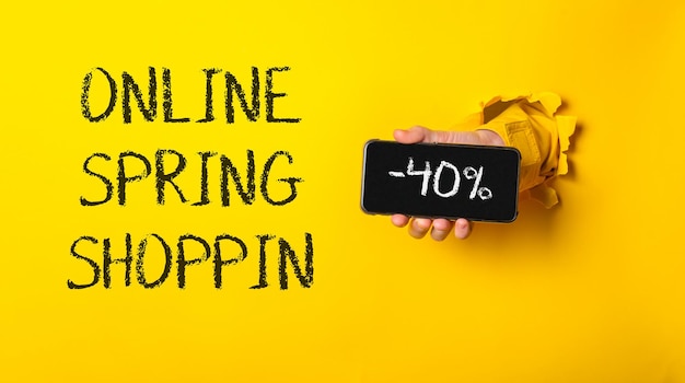 Text online spring shopping percent