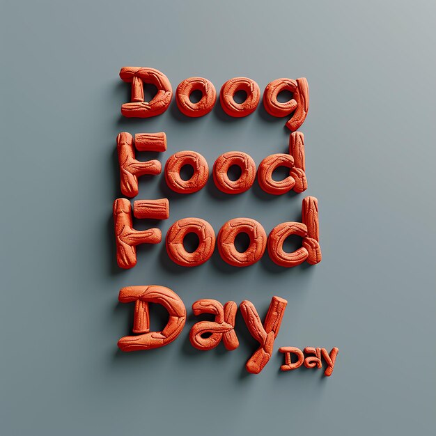 Photo text that says dog food day typography logo typography